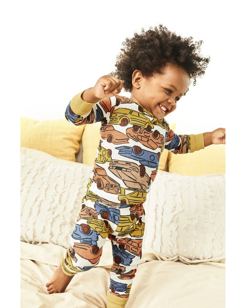 Baby 4-Piece Stripes & Cars 100% Snug Fit Cotton Pajamas, image 2 of 5 slides